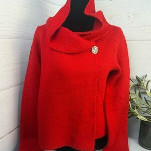 Adrienne Vittadini Wool Blend Sweater Women's Large Cardigan with broug